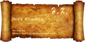 Hoff Klaudia névjegykártya