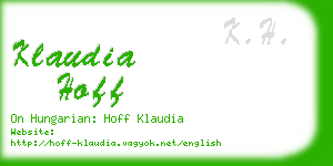 klaudia hoff business card